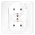Dubbel Stopcontact Glas Hoogglans Met Aardpen En Aarding Wit MIUUN