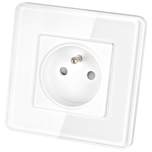 Stopcontact Glas Hoogglans Met Aardpen En Aarding Wit MIUUN