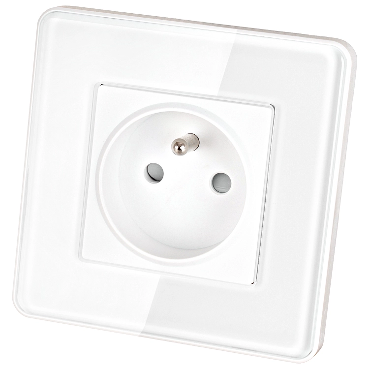 Stopcontact Glas Hoogglans Met Aardpen En Aarding Wit MIUUN