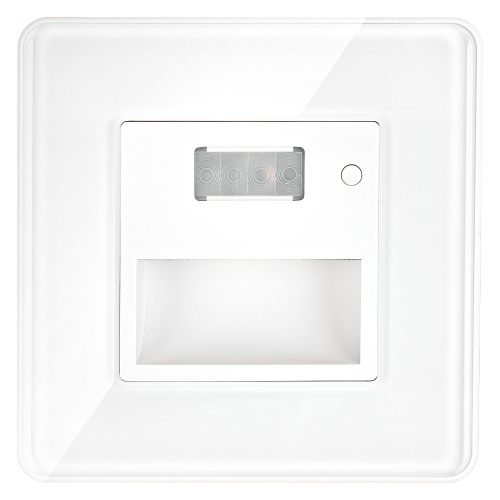 LED-Vloerlamp Met Bewegingsmelder Wit Met Glazen Afdekraam Hoogglans MIUUN