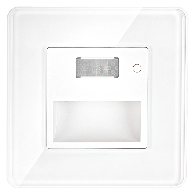 LED-Vloerlamp Met Bewegingsmelder Wit Met Glazen Afdekraam Hoogglans MIUUN