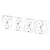 Viervoudig Glazen Hoogglans Schuko-Stopcontact Wit Viervoudig Afdekraam En 4 X Stopcontact
