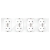 Viervoudig Glazen Hoogglans Schuko-Stopcontact Wit Viervoudig Afdekraam En 4 X Stopcontact