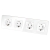Viervoudig Glazen Hoogglans Schuko-Stopcontact Wit Viervoudig Afdekraam En 4 X Stopcontact