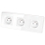 Drievoudig Glazen Hoogglans Stopcontact Wit Drievoudig Afdekraam En 3 X Stopcontact MIUUN