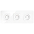 Drievoudig Glazen Hoogglans Stopcontact Wit Drievoudig Afdekraam En 3 X Stopcontact MIUUN