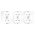 Drievoudig Glazen Hoogglans Stopcontact Wit Schuko Drievoudig Afdekraam En 3 X Stopcontact