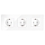 Drievoudig Glazen Hoogglans Stopcontact Wit Schuko Drievoudig Afdekraam En 3 X Stopcontact