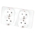 Viervoudig Glazen Hoogglans Schuko-Stopcontact Wit En Tweevoudig Afdekraam 2 X Stopcontact