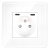 Glazen Hoogglans Stopcontact + Dubbele USB C+C-Lader 20W Wit MIUUN