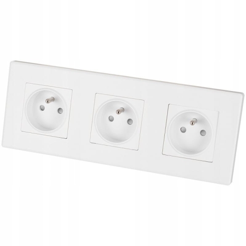 Drievoudig Stopcontact Wit Set PVC Drievoudig Afdekraam En 3 X Enkel Stopcontact MIUUN