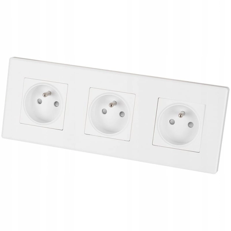 Drievoudig Stopcontact Wit Set PVC Drievoudig Afdekraam En 3 X Enkel Stopcontact MIUUN
