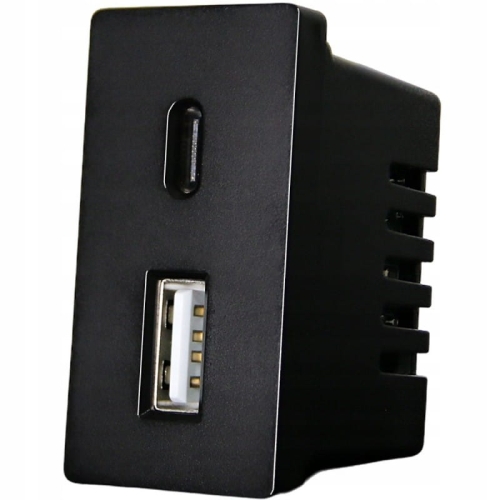 Module USB-Laadstopcontact Dubbel USB A+C 20 WAT Voor Afdekramen