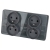 Viervoudig Glazen Hoogglans Stopcontact Grijs En Tweevoudig Afdekraam 2 X Stopcontact MIUUN
