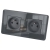 Dubbel Glazen Hoogglans Stopcontact Grijs Tweevoudig Afdekraam 2 X Stopcontact MIUUN