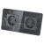 Dubbel Glazen Hoogglans Schuko-Stopcontact Grijs En Tweevoudig Afdekraam 2 X Stopcontact
