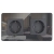 Dubbel Glazen Hoogglans Schuko-Stopcontact Grijs En Tweevoudig Afdekraam 2 X Stopcontact