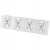 Viervoudig Stopcontact Glas Wit Set Viervoudig Afdekraam En 4 X Dubbel Stopcontact MIUUN