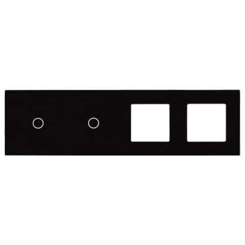 Afdekraam Touchpaneel Viervoudig 1+1+S+S Glas Zwart MIUUN