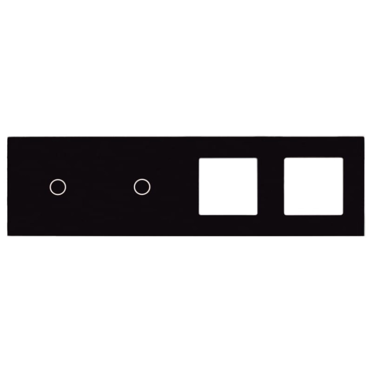 Afdekraam Touchpaneel Viervoudig 1+1+S+S Glas Zwart MIUUN