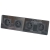 Viervoudig Stopcontact Glas Glans Grijs Viervoudig Afdekraam En 4 X Stopcontact MIUUN