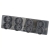 Viervoudig Schuko-Stopcontact Glas Glans Grijs Viervoudig Afdekraam En 4 X Stopcontact