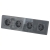 Viervoudig Schuko-Stopcontact Glas Glans Grijs Viervoudig Afdekraam En 4 X Stopcontact