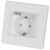Schuko-Stopcontact Wit Met Klep Voor Badkamer Met Randaarde Zonder Aardpen Set Met PVC-Afdekraam MIUUN