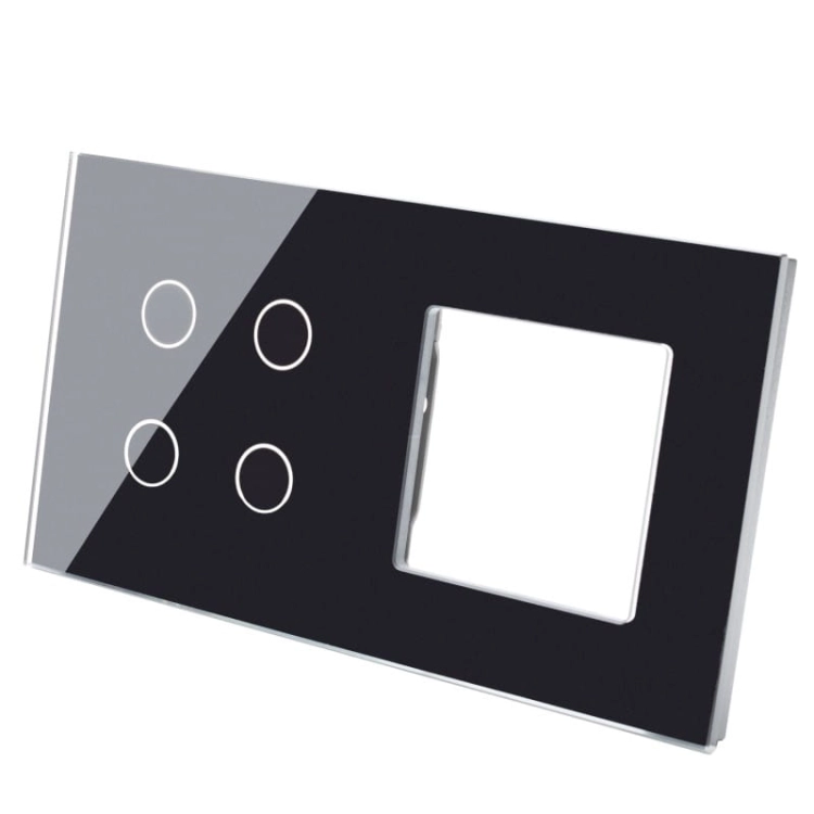 Afdekraam Touchpaneel Tweevoudig 4+S Glas Zwart
