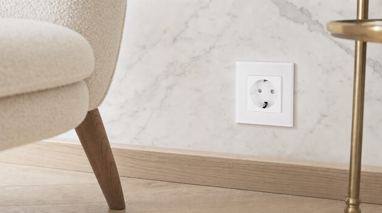 Schuko-Stopcontact Met Randaarde Zonder Aardpen Enkel Glas Wit MIUUN