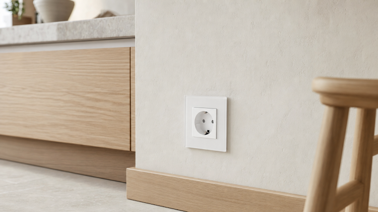 Schuko-Stopcontact Met Randaarde Zonder Aardpen Enkel Glas Wit MIUUN