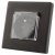 Stopcontact Zwart Met Klep En Aardpen Set Met PVC-Afdekraam