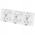 Drievoudig Schuko-Stopcontact Wit PVC-Afdekraam Drievoudig En 3 X Stopcontact