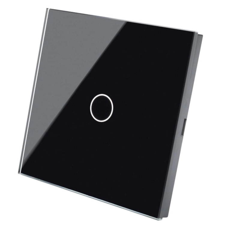 Afdekraam Touchpaneel Enkelvoudig Glas Zwart Voor Module Enkele Schakelaar
