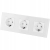 Drievoudig Schuko-Stopcontact Glas Wit Drievoudig Afdekraam En 3 X Stopcontact