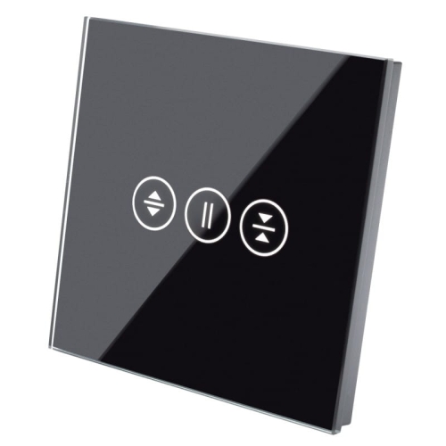 Afdekraam Touchpaneel Rolluikschakelaar Glas Zwart Voor Rolluikschakelaarmodule