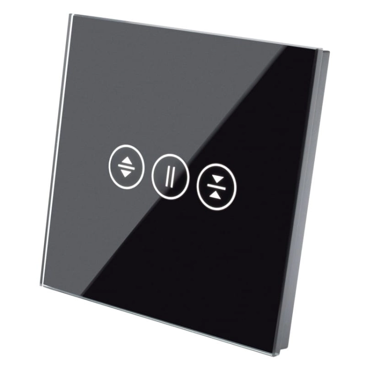 Afdekraam Touchpaneel Rolluikschakelaar Glas Zwart Voor Rolluikschakelaarmodule