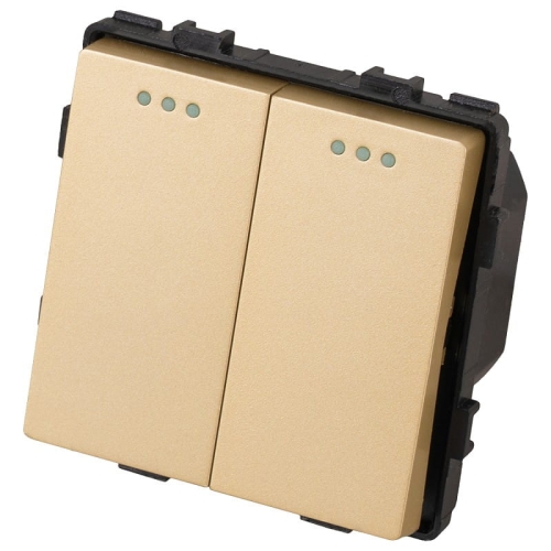 Module Dubbele Klassieke Schakelaar Goud Voor Afdekramen MIUUN