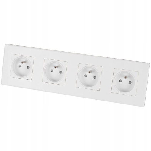 Viervoudig Stopcontact Wit Met Aardpen Set PVC Viervoudig Afdekraam 4 X Enkel Stopcontact MIUUN