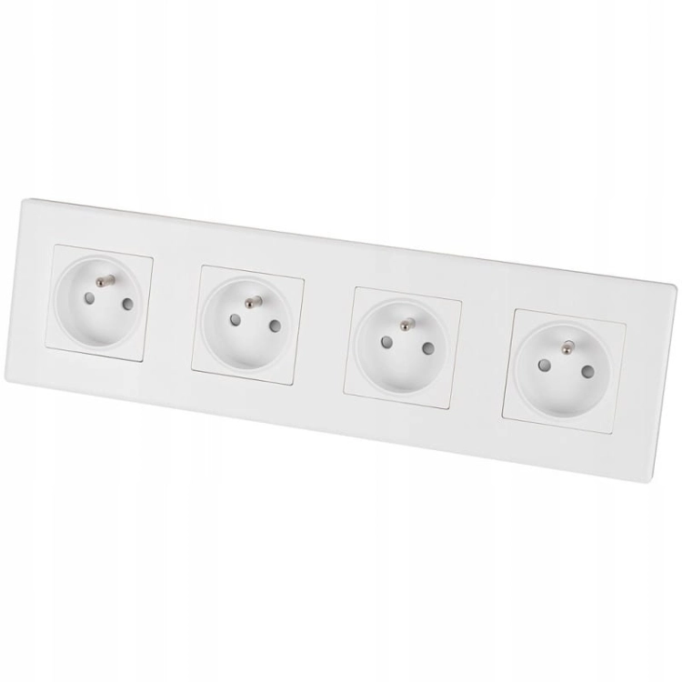 Viervoudig Stopcontact Wit Met Aardpen Set PVC Viervoudig Afdekraam 4 X Enkel Stopcontact MIUUN