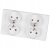 Dubbel Stopcontact Wit Set PVC Tweevoudig Afdekraam En 2 X Dubbel Stopcontact MIUUN