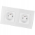 Dubbel Glazen Stopcontact Wit Set Tweevoudig Afdekraam En 2 X Enkel Stopcontact MIUUN