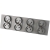 Viervoudig glazen MAT grijs stopcontact viervoudig afdekraam en 4 x stopcontact MIUUN