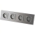 Viervoudig glazen MAT grijs stopcontact viervoudig afdekraam en 4 x stopcontact MIUUN