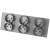 Drievoudig glazen MAT grijs stopcontact drievoudig afdekraam en 3 x stopcontact MIUUN