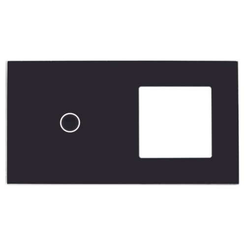 Afdekraam Touchpaneel Tweevoudig 1+S Glas Zwart