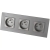 Drievoudig glazen MAT grijs stopcontact drievoudig afdekraam en 3 x stopcontact MIUUN