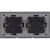 Viervoudig glazen MAT grijs stopcontact en dubbel afdekraam 2x stopcontact MIUUN