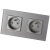 Dubbel glazen MAT grijs stopcontact en dubbel afdekraam 2 x stopcontact MIUUN