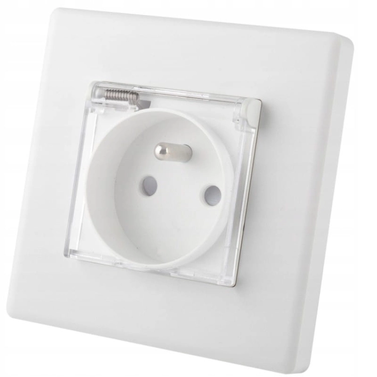 Stopcontact Wit Met Klep Met Aarding Set Met PVC-Afdekraam MIUUN